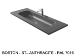 Plan vasque à encastrer, double lavabo 90 cm de large, angle arrondi, L. 100 à 200 cm x 40 à 60 cm, résine minérale ACRYSTONE®, Finition lisse, Livraison Offerte et Rapide.